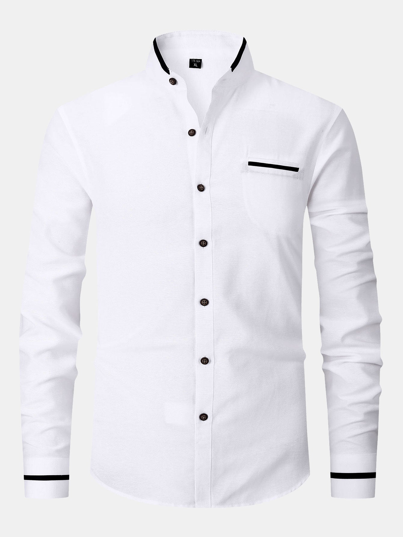Long Sleeve Contrast Stand Collar Shirt
