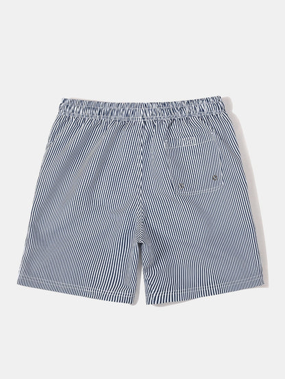 Vertical Striped Drawstring Swim Shorts