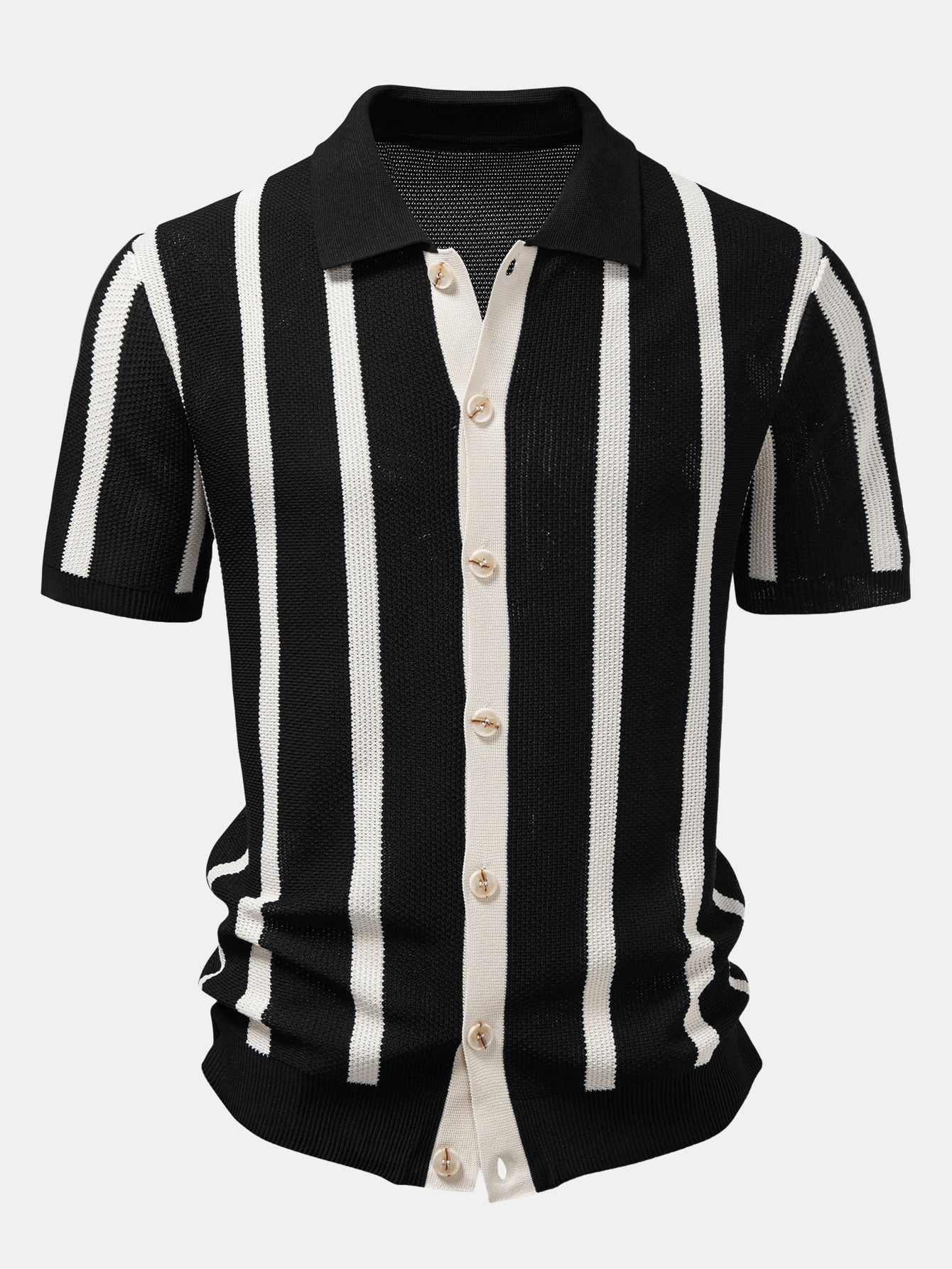Stripe Button Up Knit Shirt