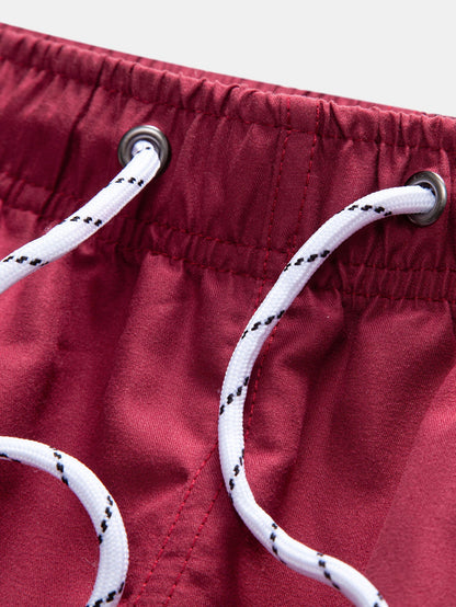 Solid Drawstring Swim Shorts