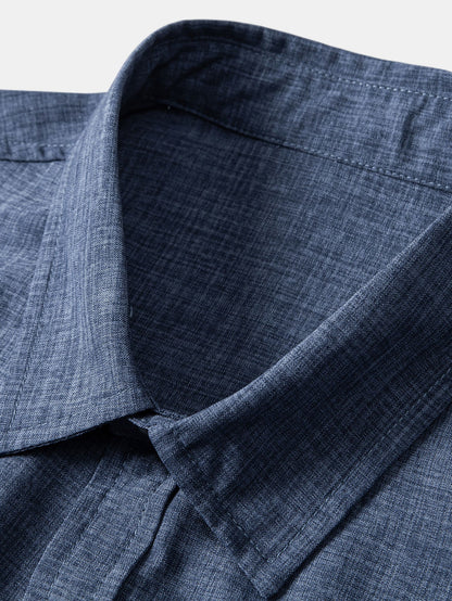 Textured Button Up Shirt With Two Pockets