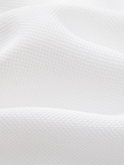 Waffle Textured Stand Collar Shirt