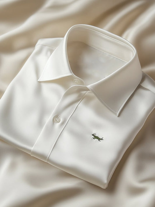 Men's Luxury Business Casual Crocodile Logo Lapel Short Sleeve Shirt