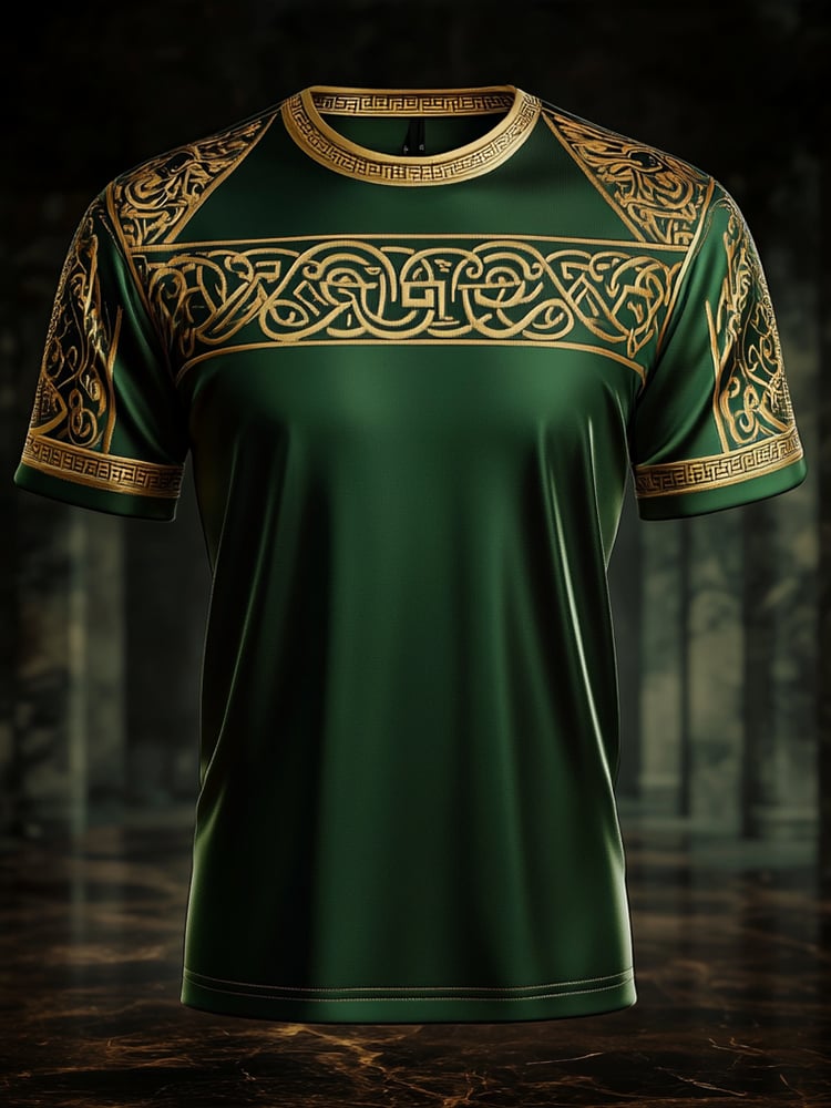 Men's Business Tiger Print Short Sleeve T-Shirt