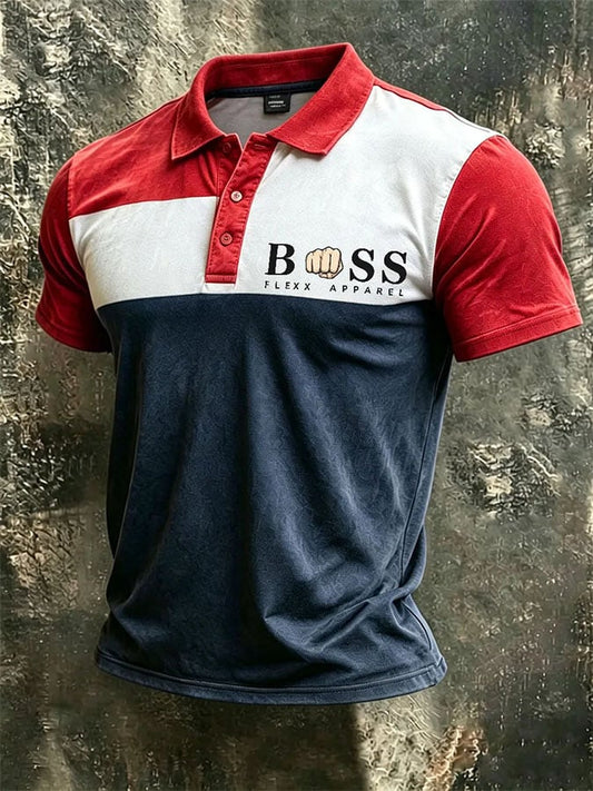 Men's Printed Short-Sleeve Polo Shirt