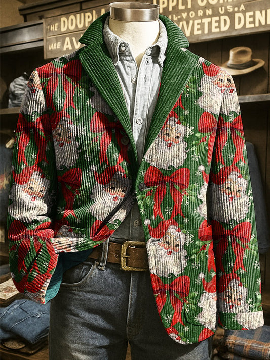 Men's Corduroy Santa Claus Lapel Suit Jacket