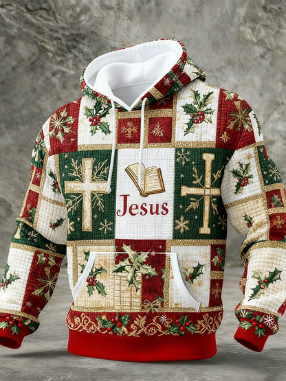 Men's Casual Faith Print Hoodie