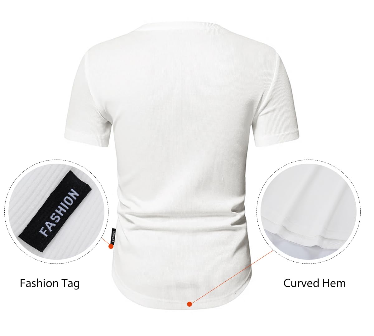 JMIERR Mens Muscle Slim Henley Shirts Crewneck Longline T-Shirt Tees with Button