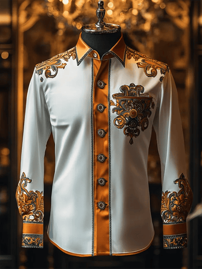 Men's Satin Luxe Long Sleeve Button Down Shirt