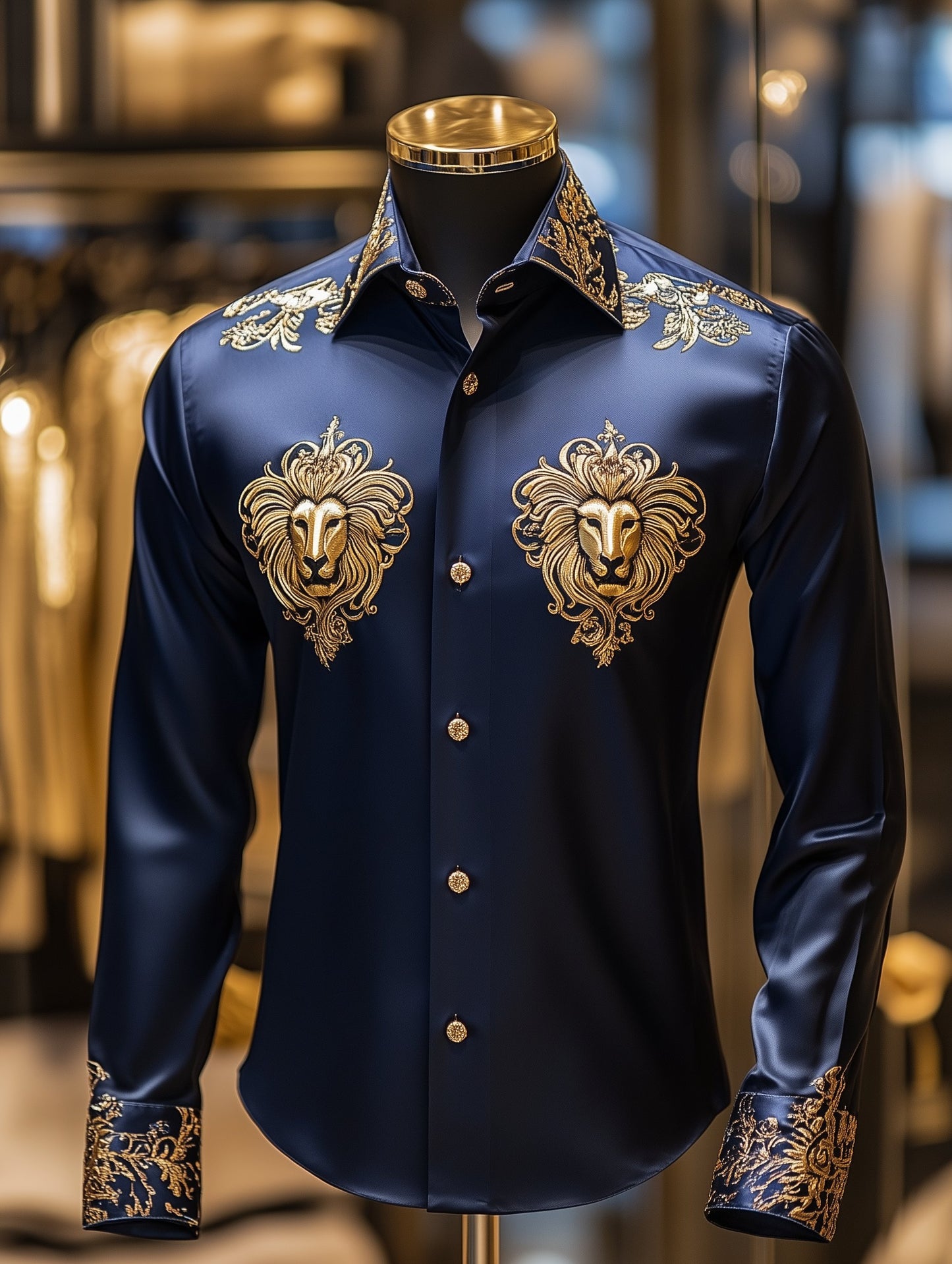 Men's Satin Luxe Long Sleeve Button Down Shirt