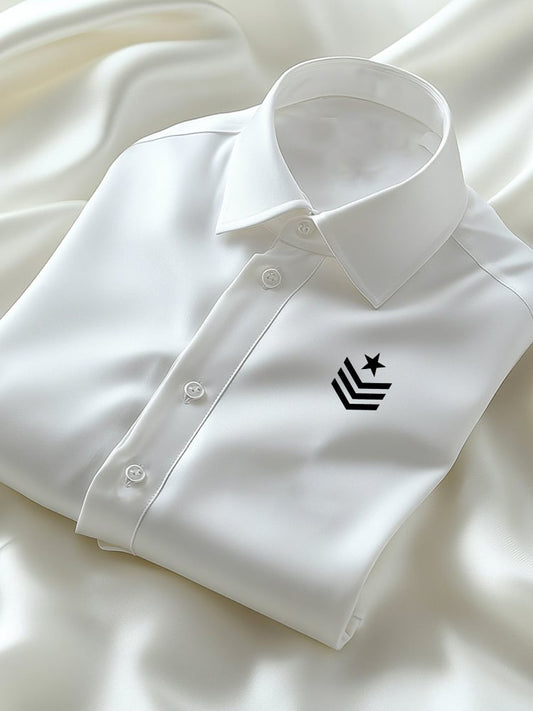 Men's Business Casual Logo Lapel Short Sleeve Shirt