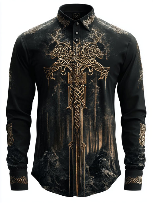 Men's Vintage Viking Rune Long Sleeve Shirt