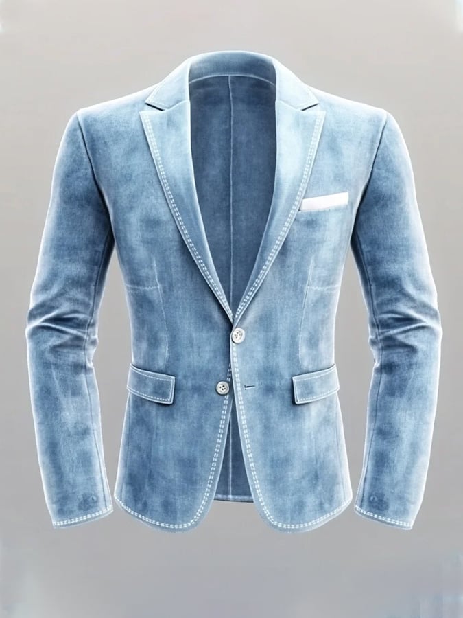 Men'S Casual Classic Contrast Color Business Long-Sleeved Suit