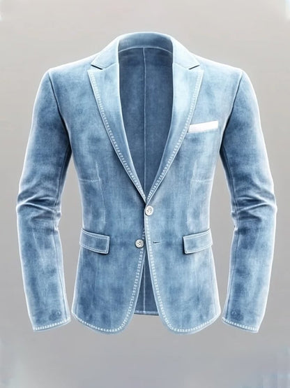 Men'S Casual Classic Contrast Color Business Long-Sleeved Suit