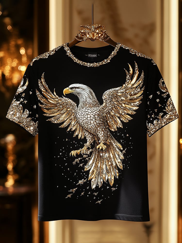 Men's Business eagle Print Short Sleeve T-Shirt