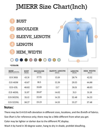 JMIERR Mens Cotton Linen Henley Shirt Casual Button Down Short Sleeve Tropical Shirts Summer Beach T Shirts