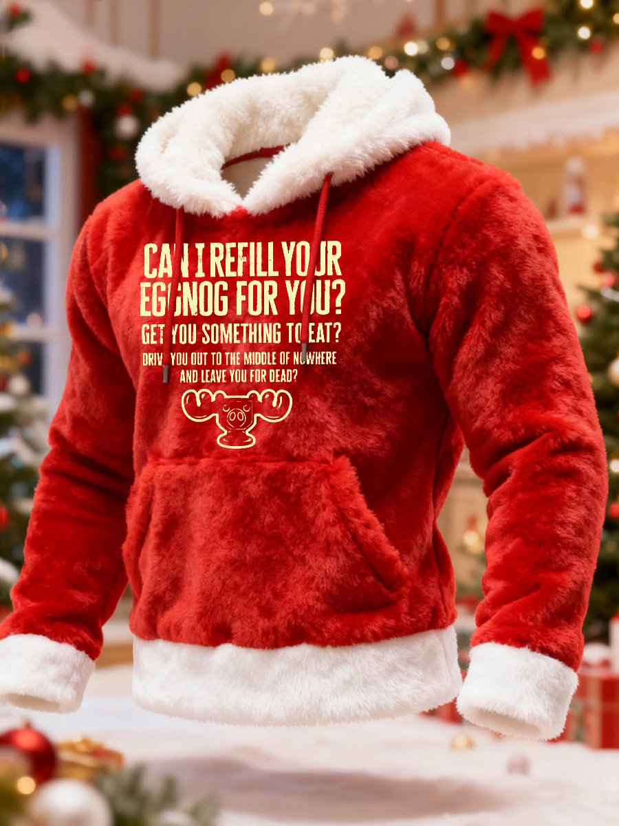 Eggnog Quotes Flannel Hoodie