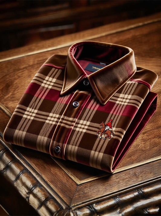 Men's Velvet Logo Casual Long Sleeve Shirt