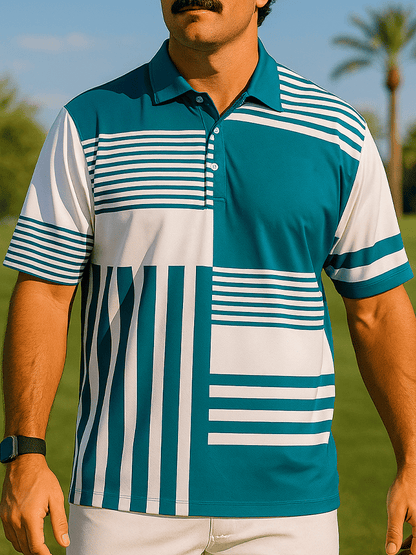 Men's basic daily casual stitching sports contrast color short-sleeved