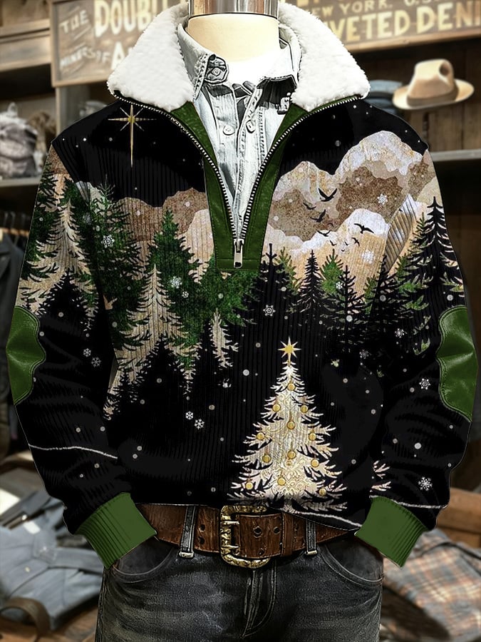 Men's Retro Christmas Print Casual Sweatshirt