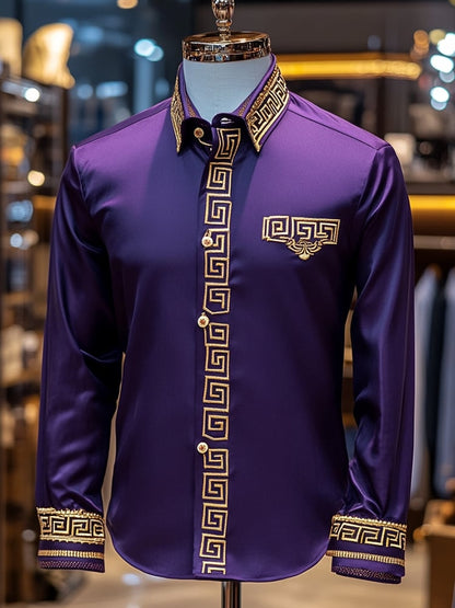 Men's Satin Luxe Long Sleeve Button Down Shirt