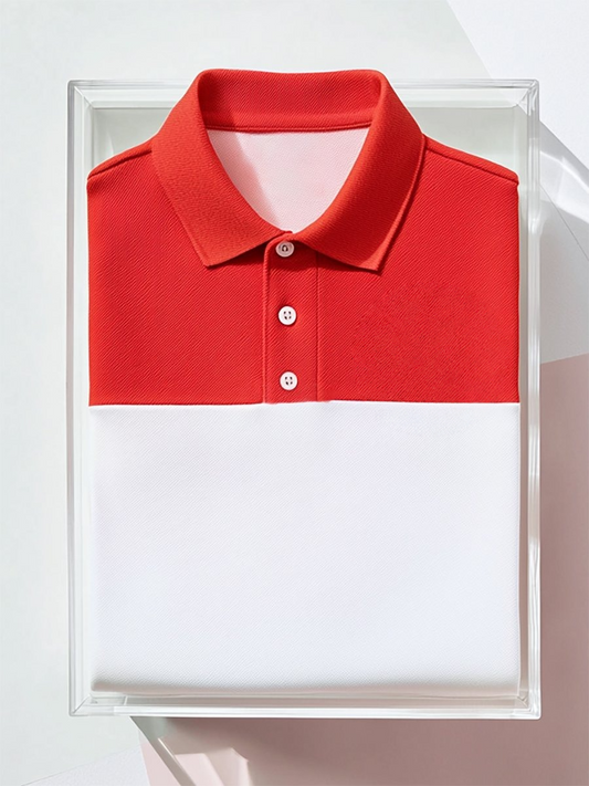 Men's Business Casual Button Short Sleeve Polo Shirt