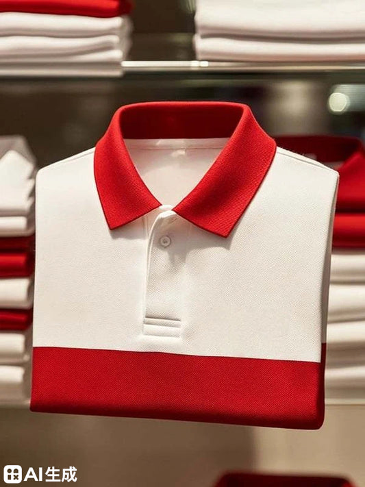 Men's Classic Business    Logo Short Sleeve Polo Shirt