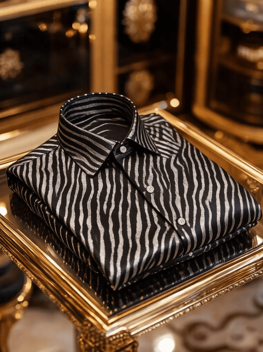 Men's Silk Quiet Luxury Baroque Burgundy Business Shirt