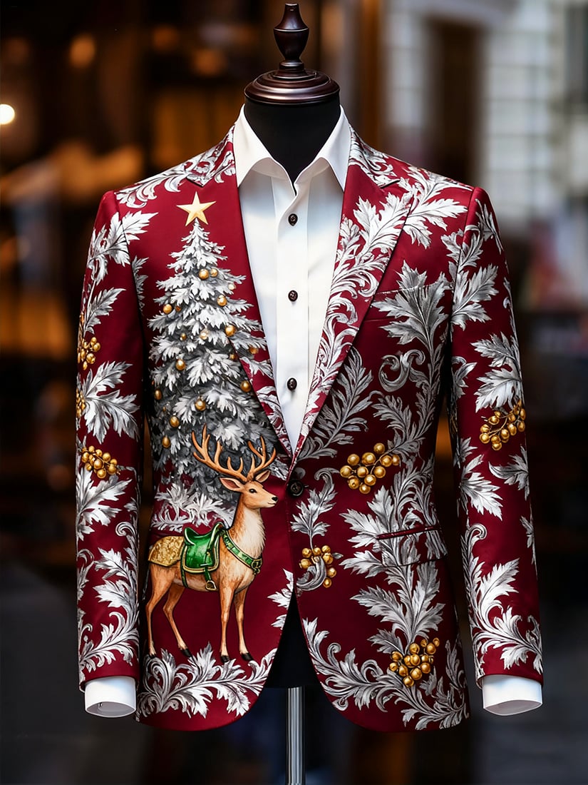 Men's Business Casual Christmas Suit Outerwear