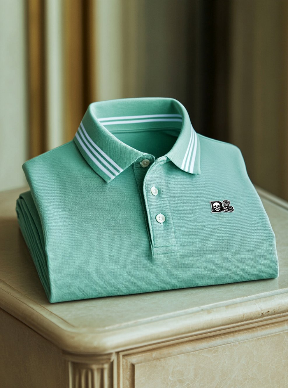 Men's Business Casual Button Short Sleeve Polo Shirt