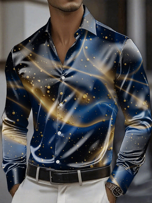 Men's Satin Luxe Long Sleeve Button Down Shirt