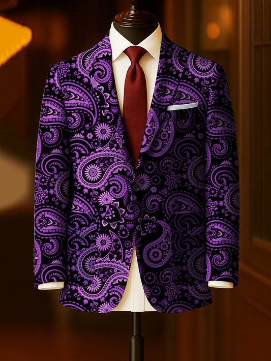 Men's Business Casual Large Pocket Print Blazers