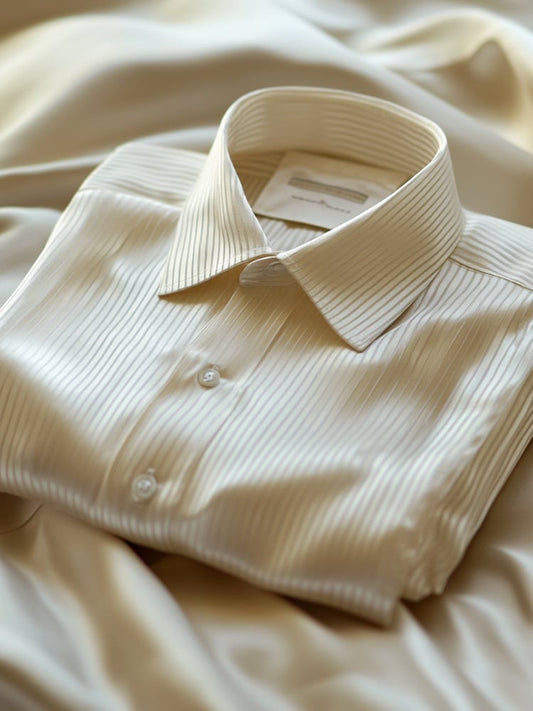 Men's Business Casual Striped Lapel Short Sleeve Shirt