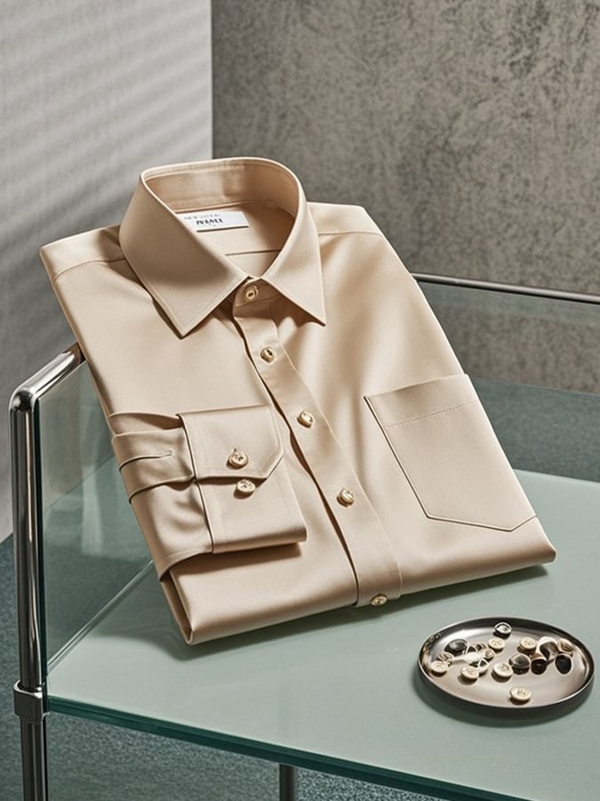 Men's Gradient Lapel Long Sleeve Shirt