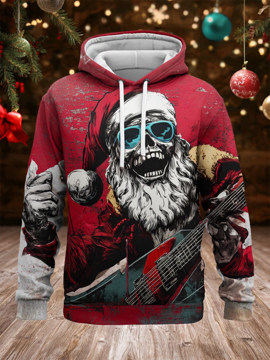 Men's Retro Santa Claus Music Hoodie