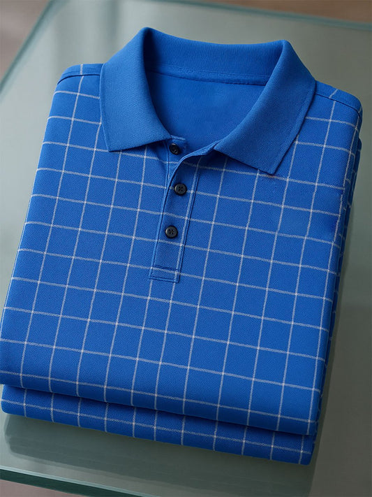 Men's Business Casual Button Short Sleeve Polo Shirt