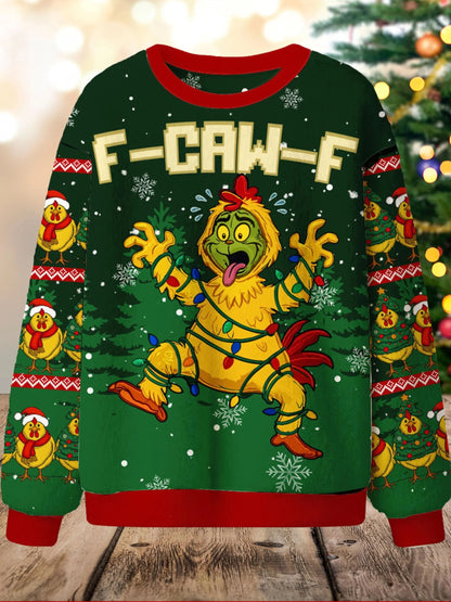 Men's Retro F-CAW-F Christmas Printed Sweatshirt