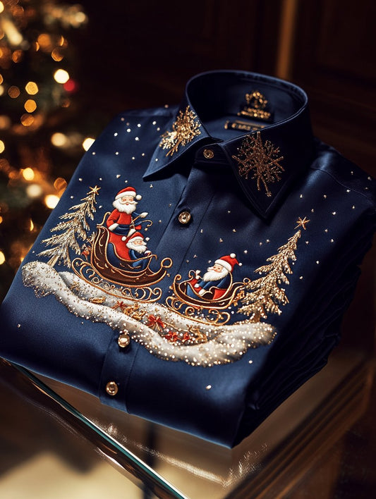 Men's Christmas Print Long Sleeve Shirt