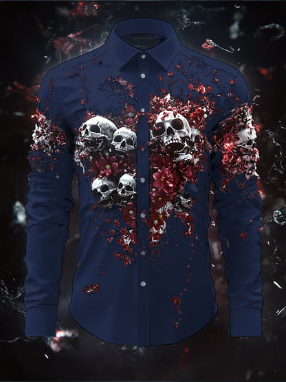 Men's Vintage Art Skull Shirt
