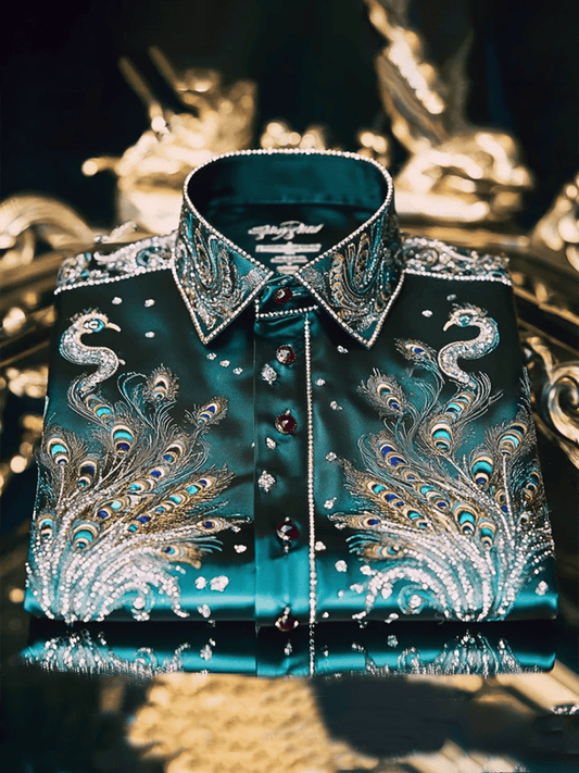 Men's Satin Luxe Long Sleeve Button Down Shirt