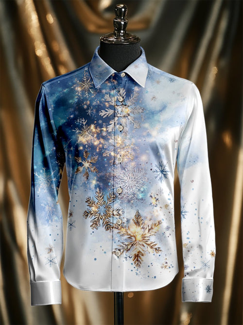 Men's Silk Luxury Christmas Long Sleeve Shirt