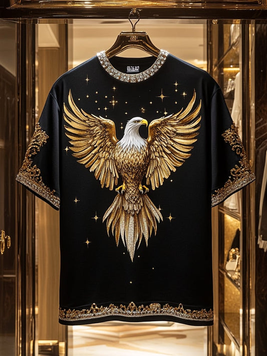 Men's Business Eagle Print Short Sleeve T-Shirt