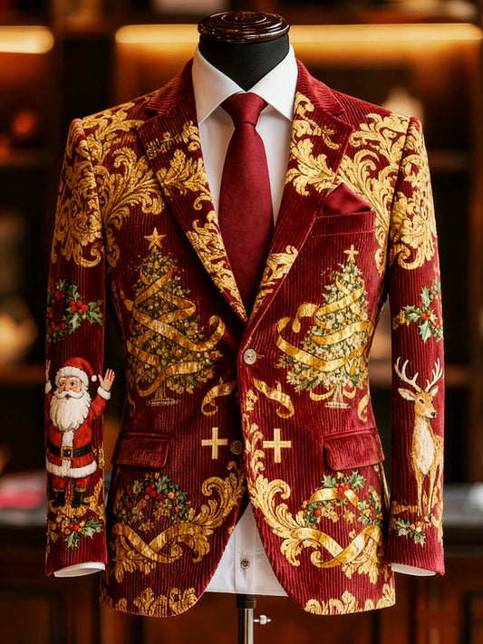 Men's Business Casual Corduroy Suit Jacket