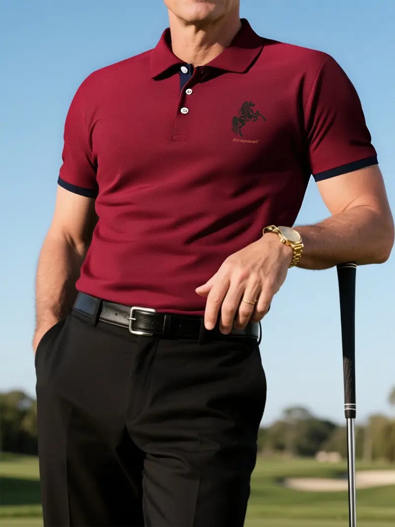 Men's Fashion Casual Business Contrast Color Polo