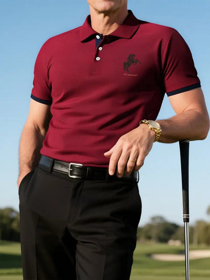Men's Fashion Casual Business Contrast Color Polo