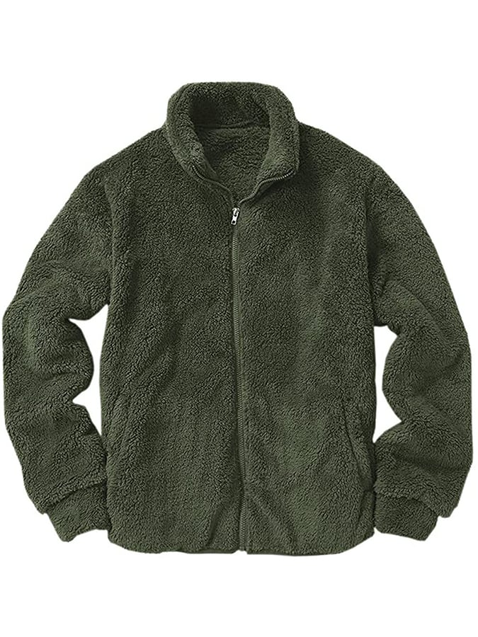 Men's Fleece Thickened Zipper Cardigan Thermal Casual Jacket
