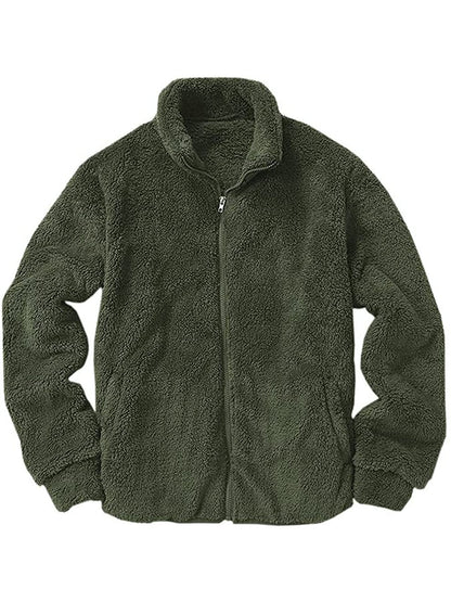 Men's Fleece Thickened Zipper Cardigan Thermal Casual Jacket