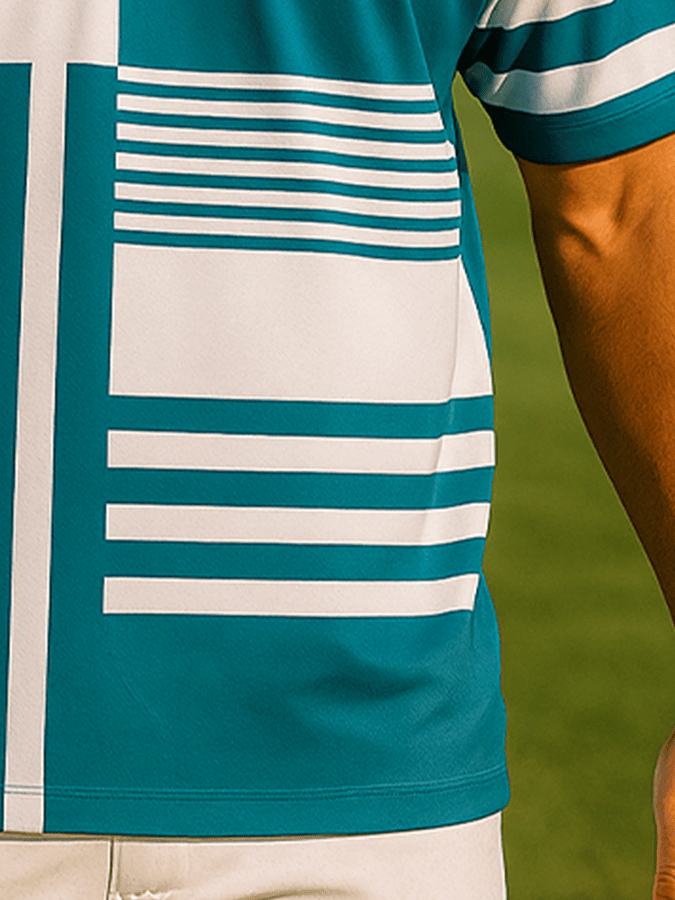 Men's basic daily casual stitching sports contrast color short-sleeved