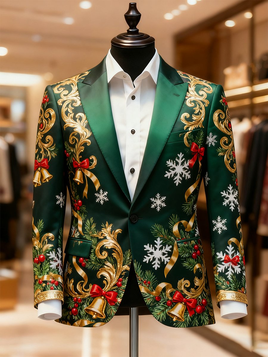 Men's Business Casual Christmas Suit Outerwear