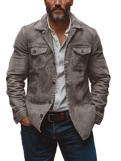 Men's Western Outdoor Vintage Multi-Pocket Jacket